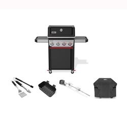 Weber Spirit E-425C LP Grill Bundle: Cover, Rotisserie, Condiment Holder, Tools