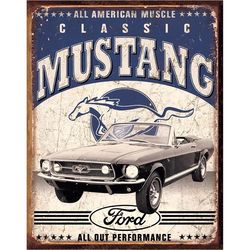 Desperate Enterprises Ford Mustang Classic Mustang Metal Sign Tin 1 pk