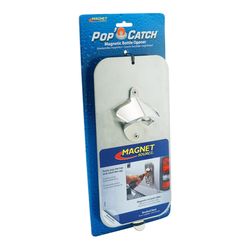 Magnet Source Pop N Catch Brushed Nickel Silver Stainless Steel Manual Magnetic Bottle Opener
