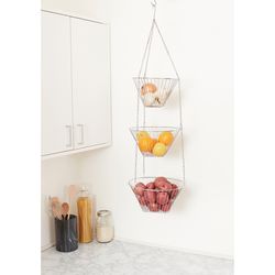Fox Run 32 in. H X 11 in. L Chrome Silver Steel Three Tier Hanging Baskets