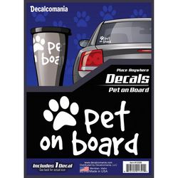 Decalcomania Pet On Board Car Sticker Vinyl 1 pk