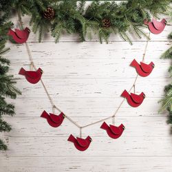 Glitzhome 6 ft. L Cardinal Garland