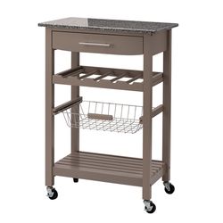 Glitzhome 33.9 in. H X 22.83 in. W X 15.75 in. D Serving Cart