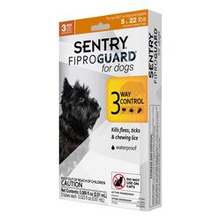Sentry Fiproguard Liquid Dog Flea and Tick Drops 9.70%Fipronil and 90.30%Other Ingredients 0.023 oz