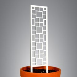 Mossify Tropical Squares 17 in. H X 4 in. W X 0.25 in. D White Wood Planter Trellis
