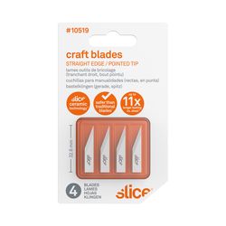 Slice 0.24 in. Ceramic Straight Edged Craft Replacement Blades 1.28 in. L 4 pk