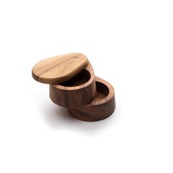 Ironwood Gourmet Acacia Wood Double Layer Salt Box