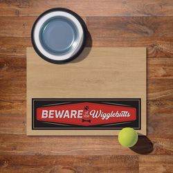 P. Graham Dunn Beware Of The Wigglebutts Pet Dish Mat 14 in. W X 19 in. L