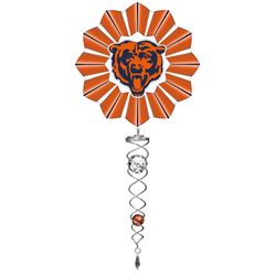 Spinfinity Designs Stainless Steel 14 in. Chicago Bears Wind Spinner Mini Set