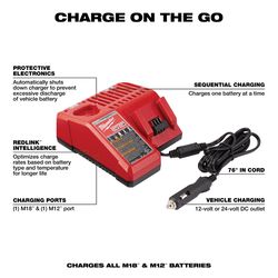 Milwaukee M12/M18 Lithium-Ion Vehicle Charger 1 pc