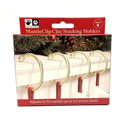 Haute Decor MantleClip Chic Gold Stocking Holder