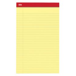Office Depot 8-1/2 in. W X 14 in. L College Ruled Double Stitched Yellow Perforated Writing Pads