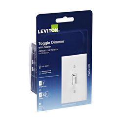 Leviton White 150 W Toggle Dimmer Switch 1 pk