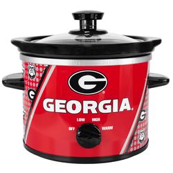 Uncanny Brands Georgia Bulldogs 2 qt Red Stoneware Slow Cooker