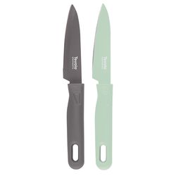 Tovolo Warm Gray/Mint Plastic/Stainless Steel Pairing Knives
