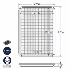 Nordic Ware 13 in. W X 18 in. L Sheet Pan w/Rack Silver 2 pc