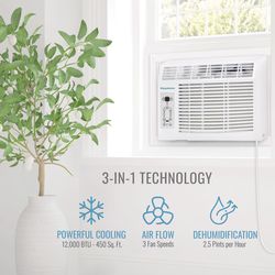 Keystone 12000 BTU 115 V Window Air Conditioner w/Remote 550 sq ft