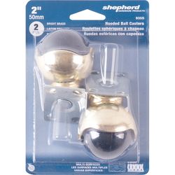 Shepherd Hardware 2 in. D Swivel Soft Rubber Hooded Ball Caster 80 lb 2 pk