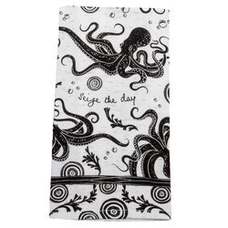 Karma Boho Black and White Cotton Octopus Tea Towel 1 pk