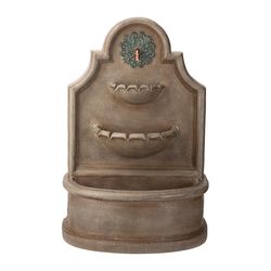 Glitzhome Polyresin/Stone Gray 37.25 in. H Fountain