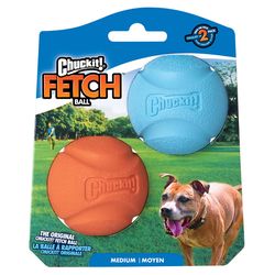 Chuckit! For Dog Assorted Rubber Fetch Ball Ball Launcher Tennis Balls Medium 2 pk