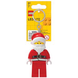 LEGO Minifigures Plastic Red/White Santa Keychain w/LED Light