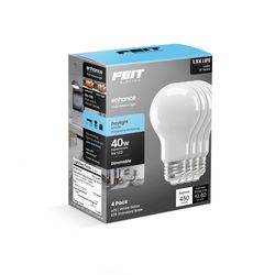 Feit Enhance A19 E26 (Medium) LED Bulb Daylight 40 Watt Equivalence 4 pk