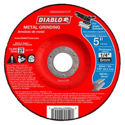 Diablo 5 in. D X 7/8 in. X 1/4 in. thick Aluminum Oxide Metal Grinding Disc 1 pc