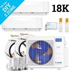 MRCOOL DIY 5th Gen (6 kbtu, 12 kbtu) 2 Zone 18000 BTU 23.9 SEER Ductless Mini Split Heat Pump System