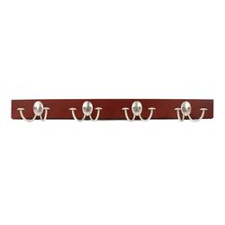 Spectrum 24 in. L Satin Nickel Steel/Wood Hook Rack 1 pk