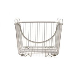 Spectrum Ashley 11 in. L X 12.75 in. W X 10.8 in. H Silver Stacking Basket