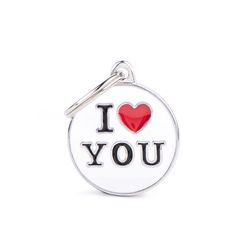 MyFamily Charms Multicolored I Love You Metal Dog Pet Tags Medium