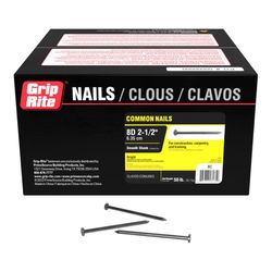 Grip-Rite 8D 2-1/2 in. Common Bright Steel Nail Flat Head 50 lb