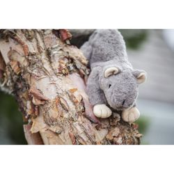HuggleHounds For Dog Gray Polyester Feller Squirrel Squeaky Dog Toy Large 1 pk