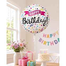 Anagram Balloons Birthday Sparkle Banner Foil Balloon 1 pk