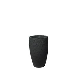 Algreen Athena 25 in. H X 15 in. D Polyethylene Double wall Planter Black