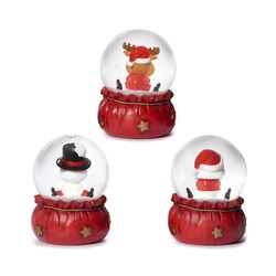 Roman Assorted Nose Mini Dome - Santa/Deer/Snowman Table Decor 3.25 in.