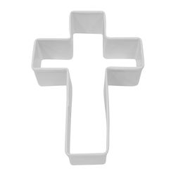 R&M International Corp 2 in. W X 5 in. L Cross Cookie Cutter White 1 pc