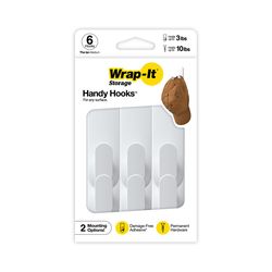 Wrap-It Medium Plastic Hook 6 pk