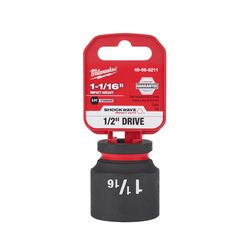 Milwaukee Shockwave 1-1/16 in. X 1/2 in. drive SAE 6 Point Standard Impact Socket 1 pc
