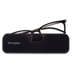 ThinOptics Reading Glasses Unisex Black Frame +1.50 Strength