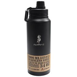 Aquapelli 34 oz Midnight Black BPA Free Vacuum Insulated Bottle