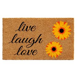 Home & More 2 ft. W X 3 ft. L Multi-color Sunflower Live Laugh Love Coir Door Mat