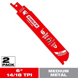 Diablo 6 in. Bi-Metal Medium Metal Reciprocating Saw Blade 14/18 TPI 2 pk