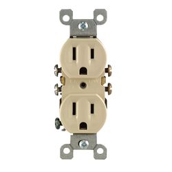 Leviton 15 amps 125 V Duplex Ivory Outlet 5-15R 1 pk