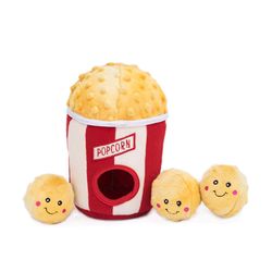 ZippyPaws Burrow For Dog Multicolored Plush Popcorn Bucket Dog Toy 1 pk