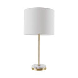 Globe Electric 19 in. Matte Brass White Table Lamp
