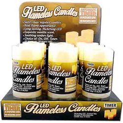 Magic Seasons Yellow Vanilla Scent LED Flameless Pillar Candle