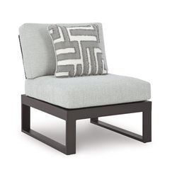 Signature Design by Ashley Beachloft Black Aluminum Frame Armless Chair White