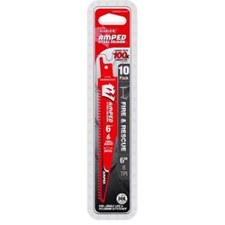 Diablo Amped Steel Demon 6 in. Carbide Tipped Fire & Rescue Reciprocating Saw Blade 8 TPI 10 pk